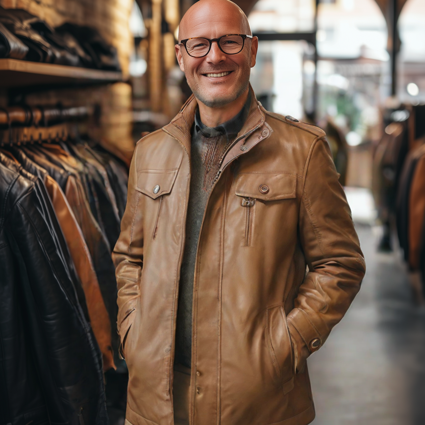 Puffer Nightshade leather jacket