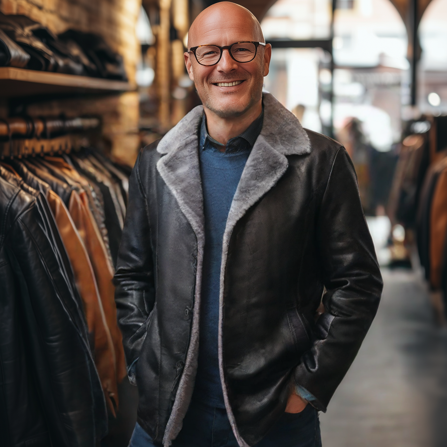 Maverick Soul - Men's leather jacket with cozy inner lining for a stylish look