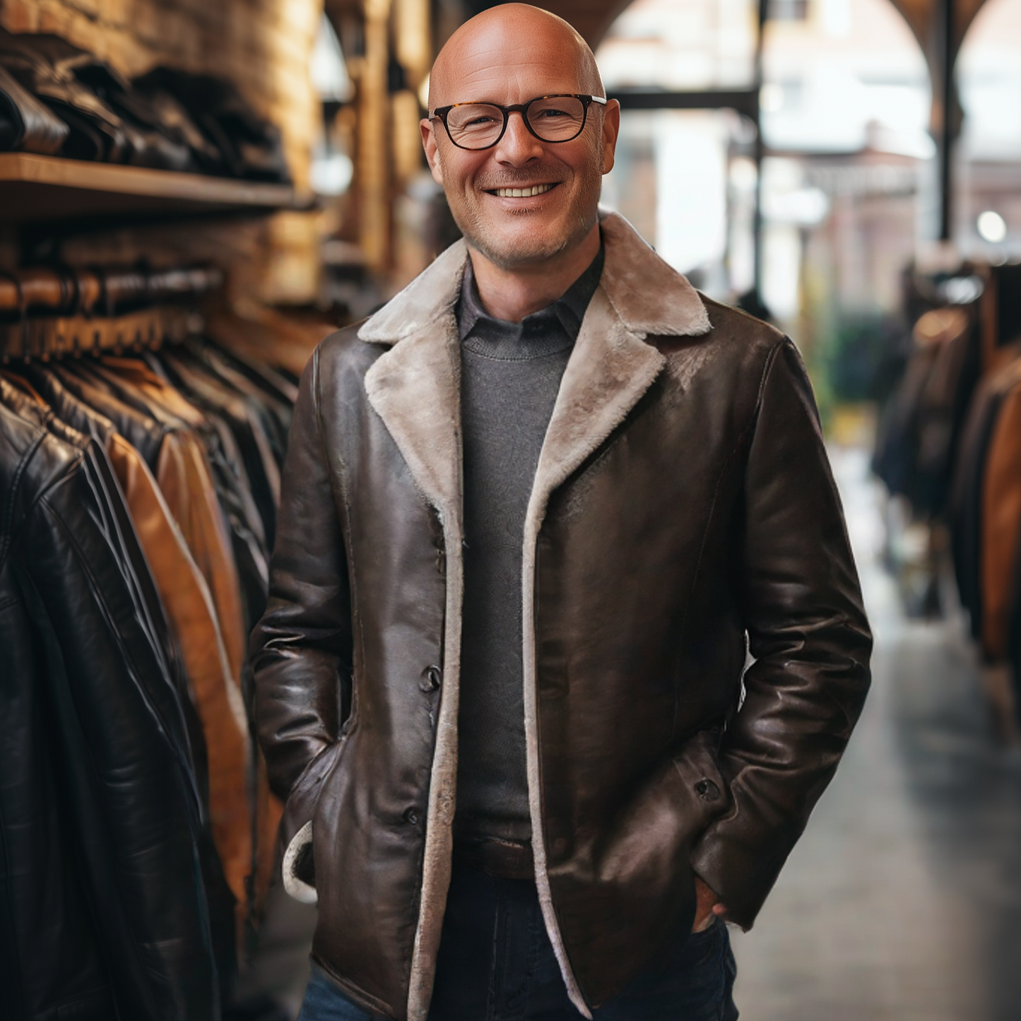 Maverick Soul - Men's leather jacket with cozy inner lining for a stylish look