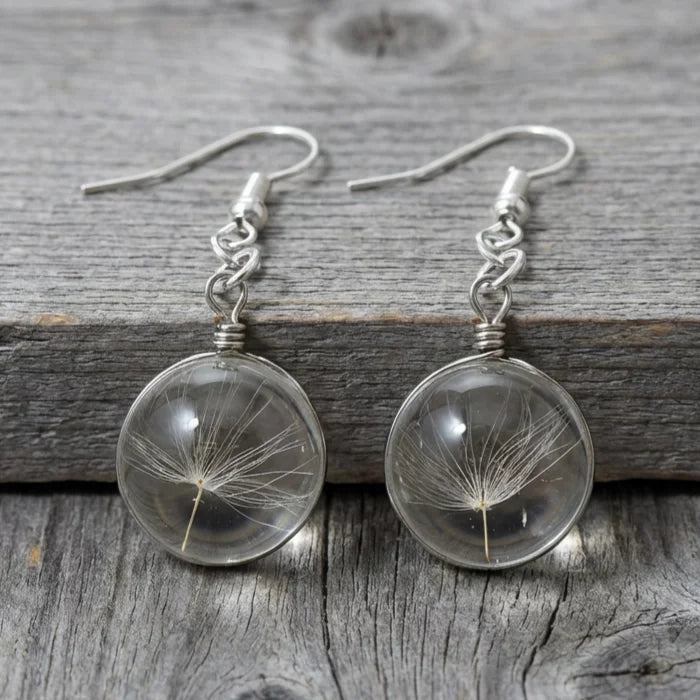 Vintage Rounded Dandelion Wish Earrings
