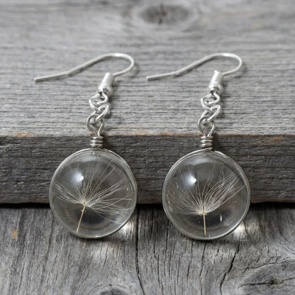 Vintage Rounded Dandelion Wish Earrings