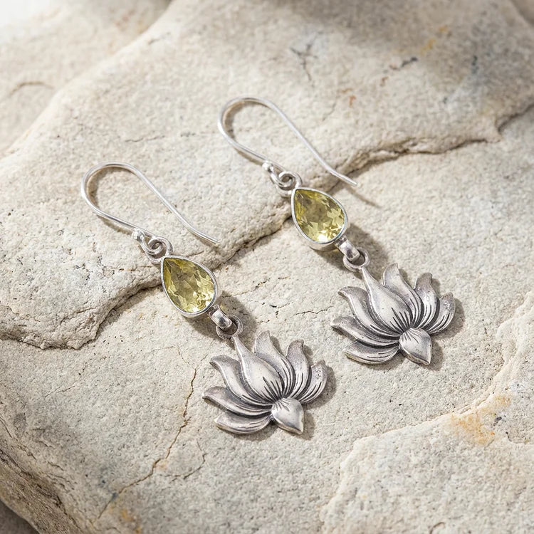 Vintage lotus earrings