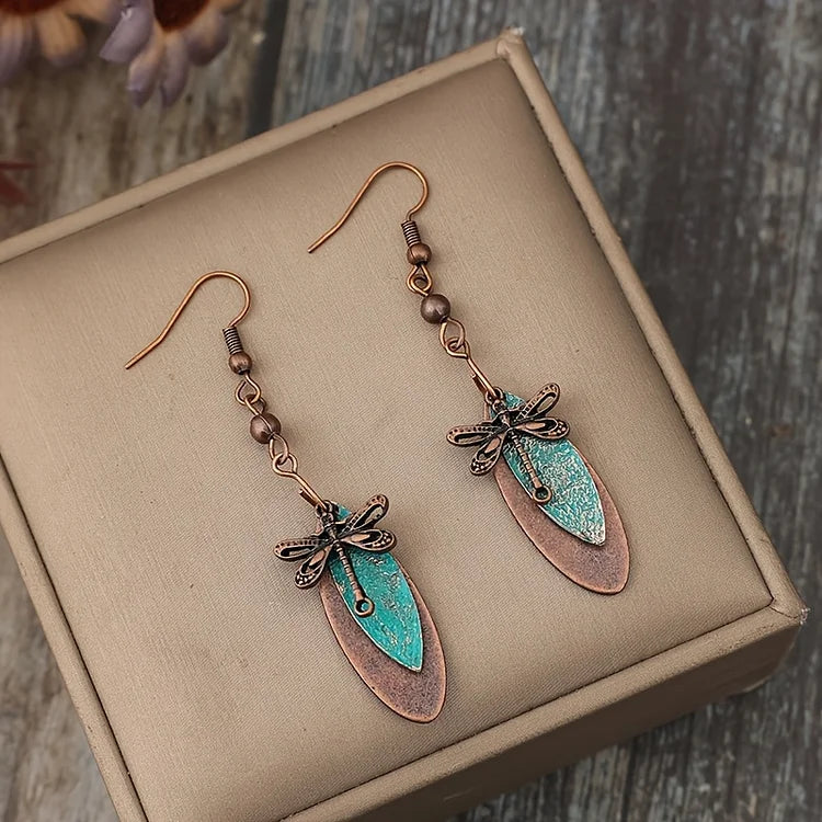 Vintage Bohemian Dragonfly Dangle Earrings