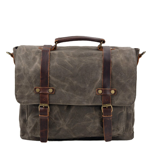 Canvas and leather shoulder bag | BRUGES