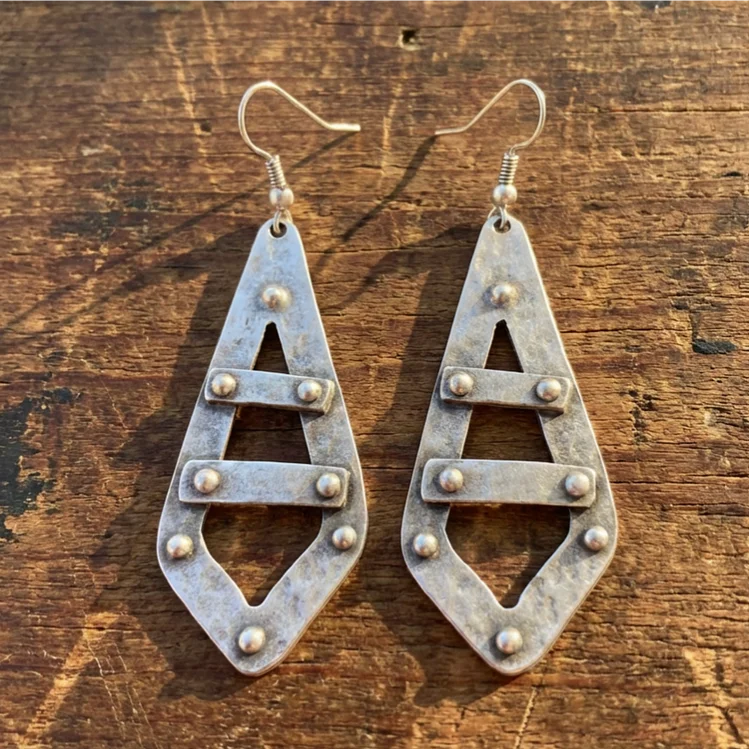 Vintage Long Geometric Design Earrings