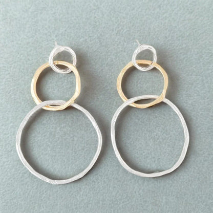 Vintage Gold and Silver Hoop Earrings