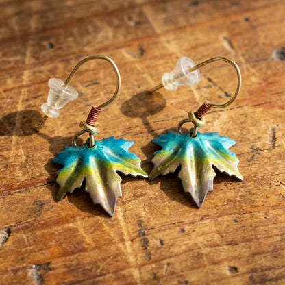 Vintage Funky Maple Dangle Earrings