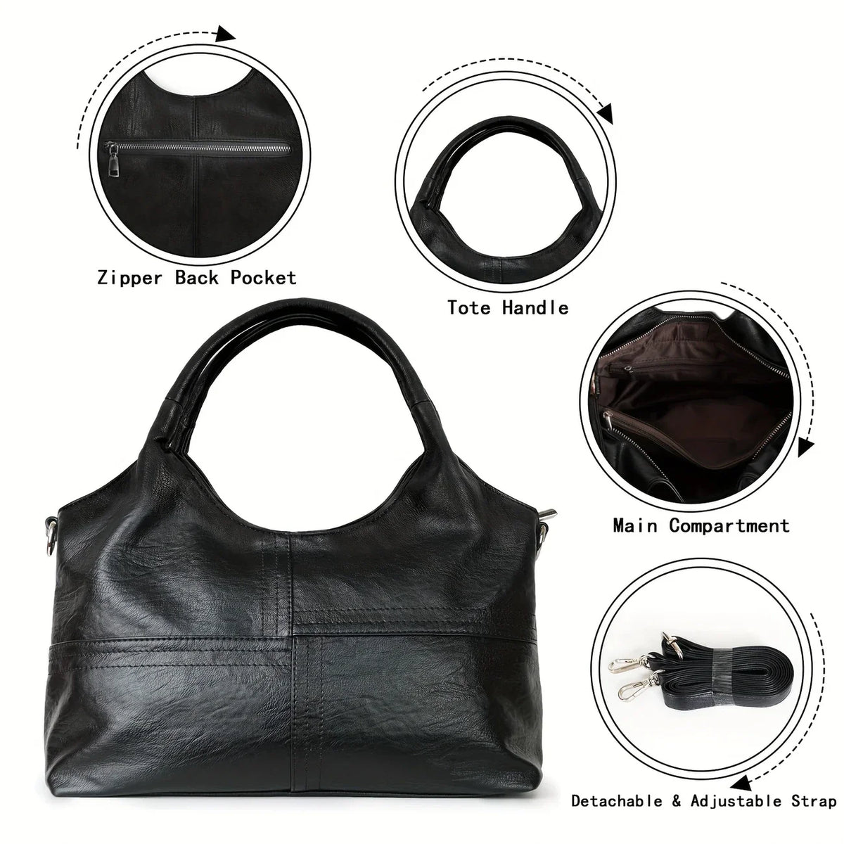 Elegant Leather Women's Crossbody Shoulder Bag
