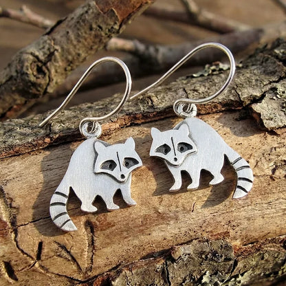 Vintage Raccoon Earrings