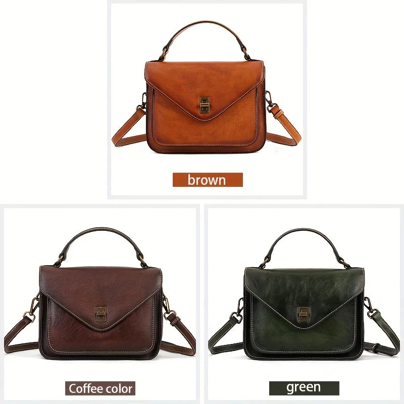 Leather Women's Retro Mailman Crossbody Bag