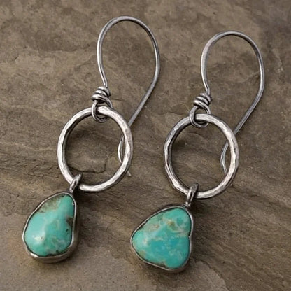 Vintage Natural Turquoise Stone Earrings