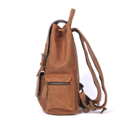 Leather backpack with drawstring | FLAM
