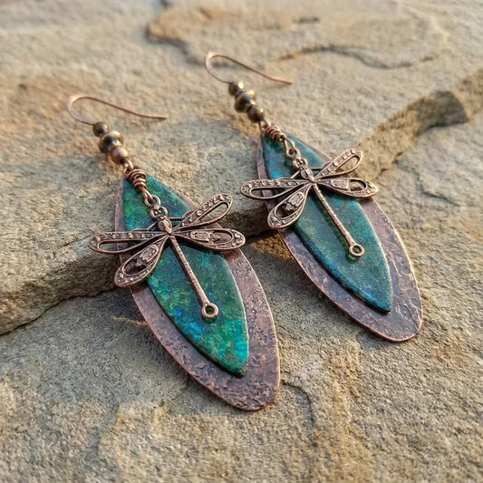 Vintage Bohemian Dragonfly Dangle Earrings