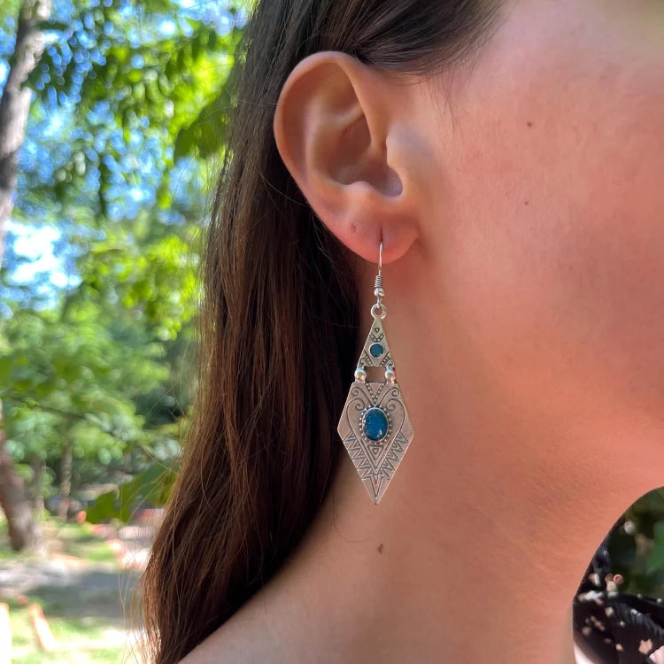 Blue Natural Stone Earrings