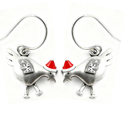 Christmas Santa Hat Chick Earrings
