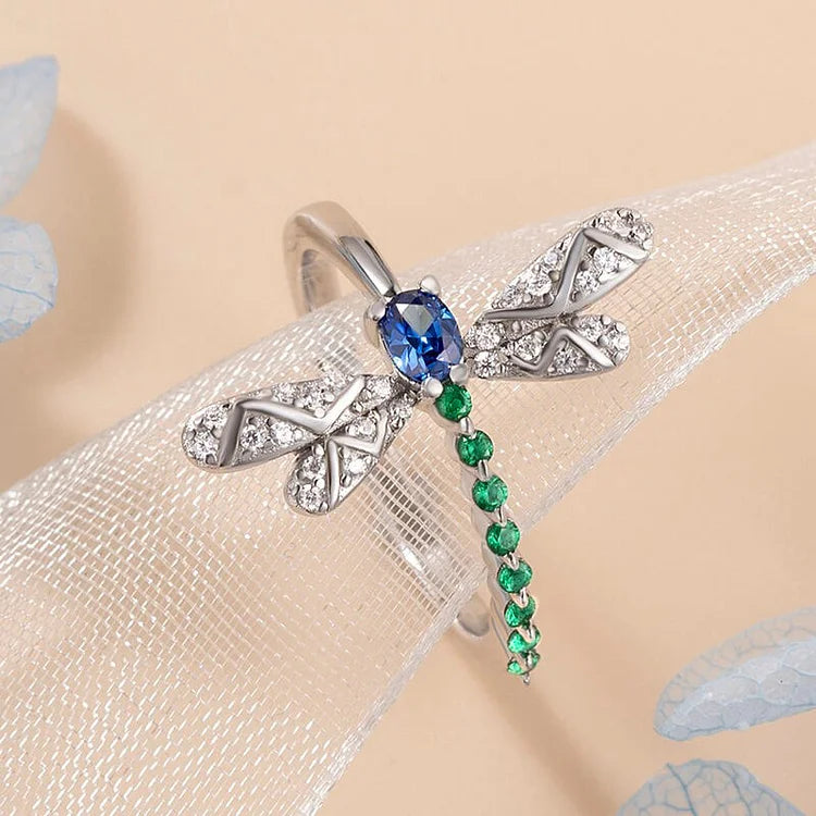 Dragonfly Zircon Colorful Ring