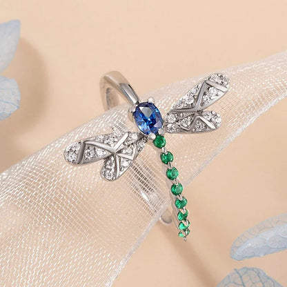 Dragonfly Zircon Colorful Ring