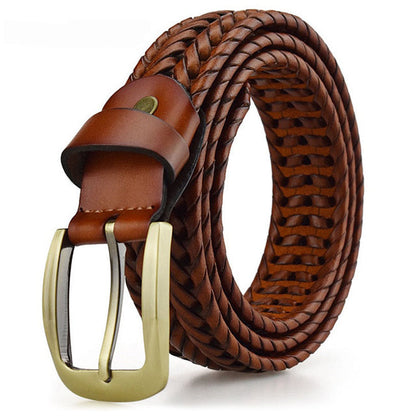 Elegant and durable braided leather belt