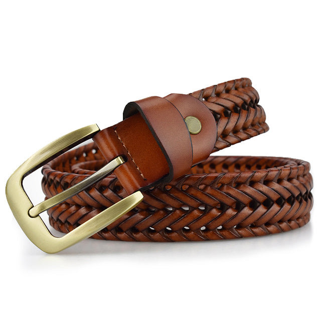 Elegant and durable braided leather belt