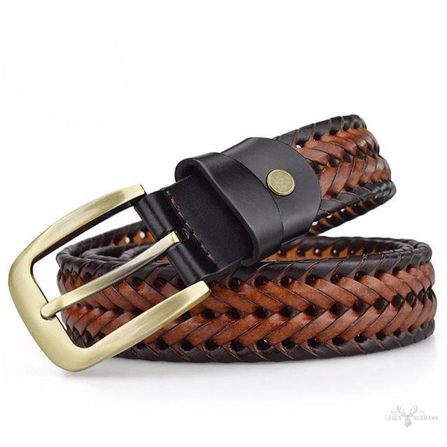Elegant and durable braided leather belt