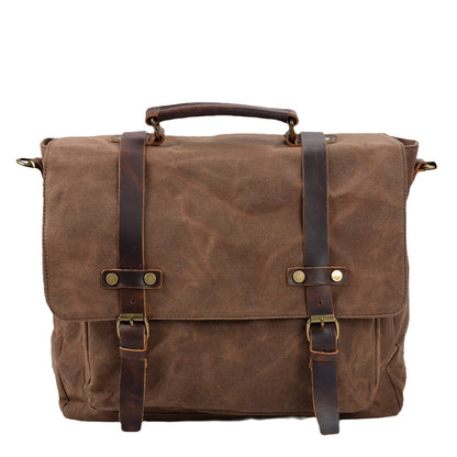 Canvas and leather shoulder bag | BRUGES