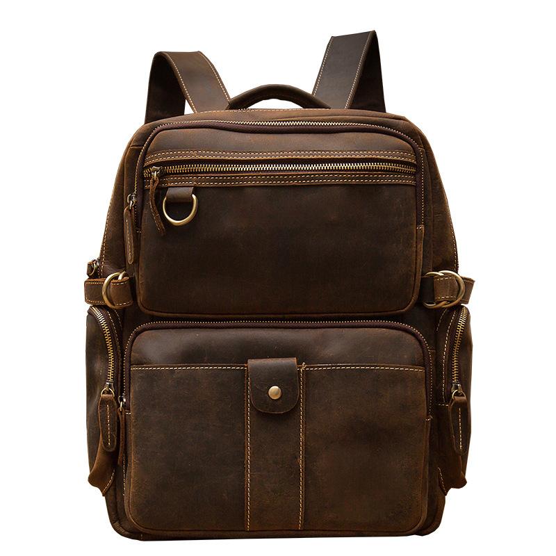 Brown leather backpack | BASEL