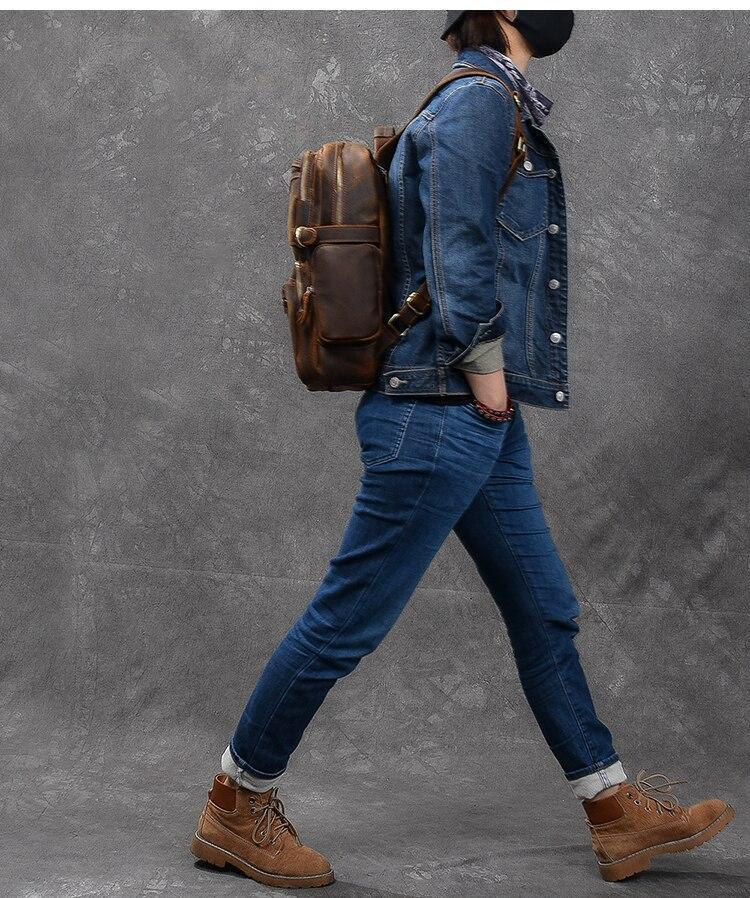 Brown leather backpack | BASEL