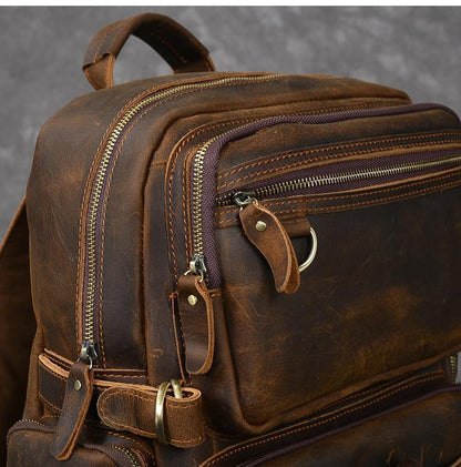 Brown leather backpack | BASEL