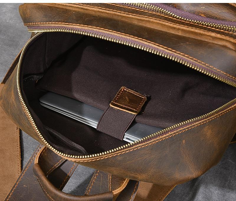 Brown leather backpack | BASEL