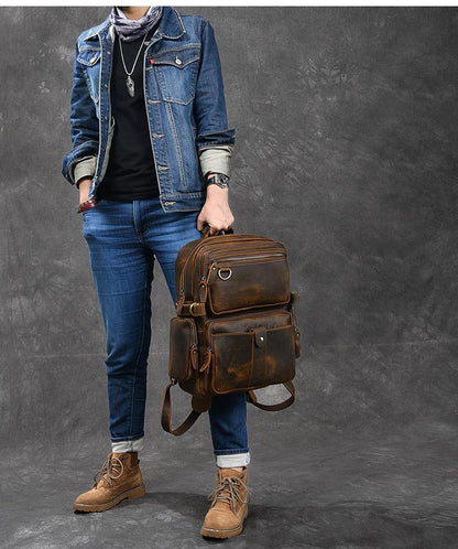 Brown leather backpack | BASEL