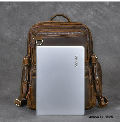 Brown leather backpack | BASEL