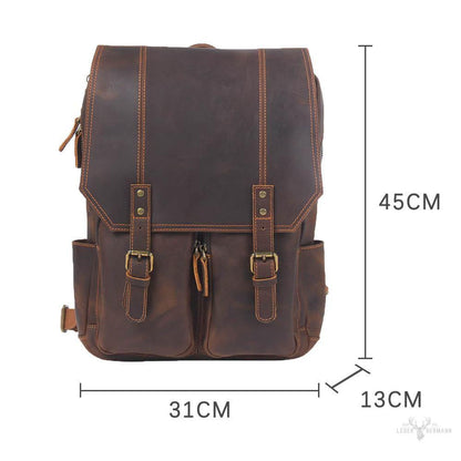 Brown leather backpack | BIEFELD