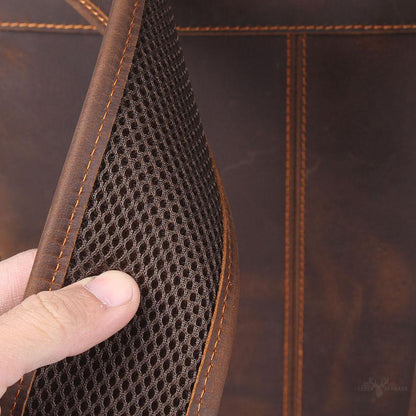 Brown leather backpack | BIEFELD