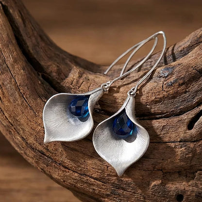 Blue Stone Earrings in Silver