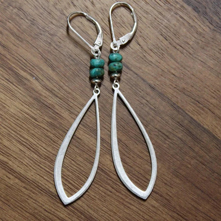 Vintage Openwork Drops Turquoise Earrings