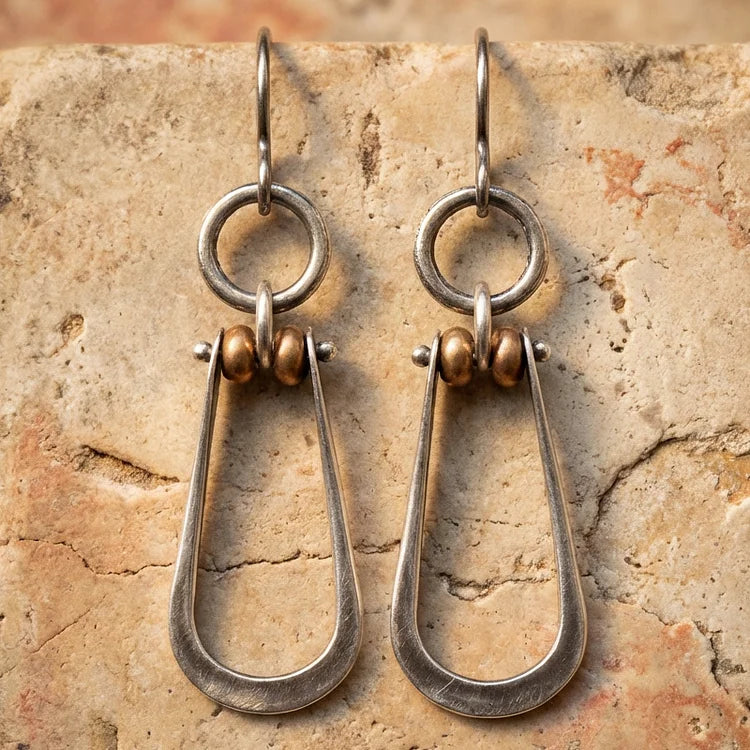 Boho Silver Turquoise Dangle Drop Earrings