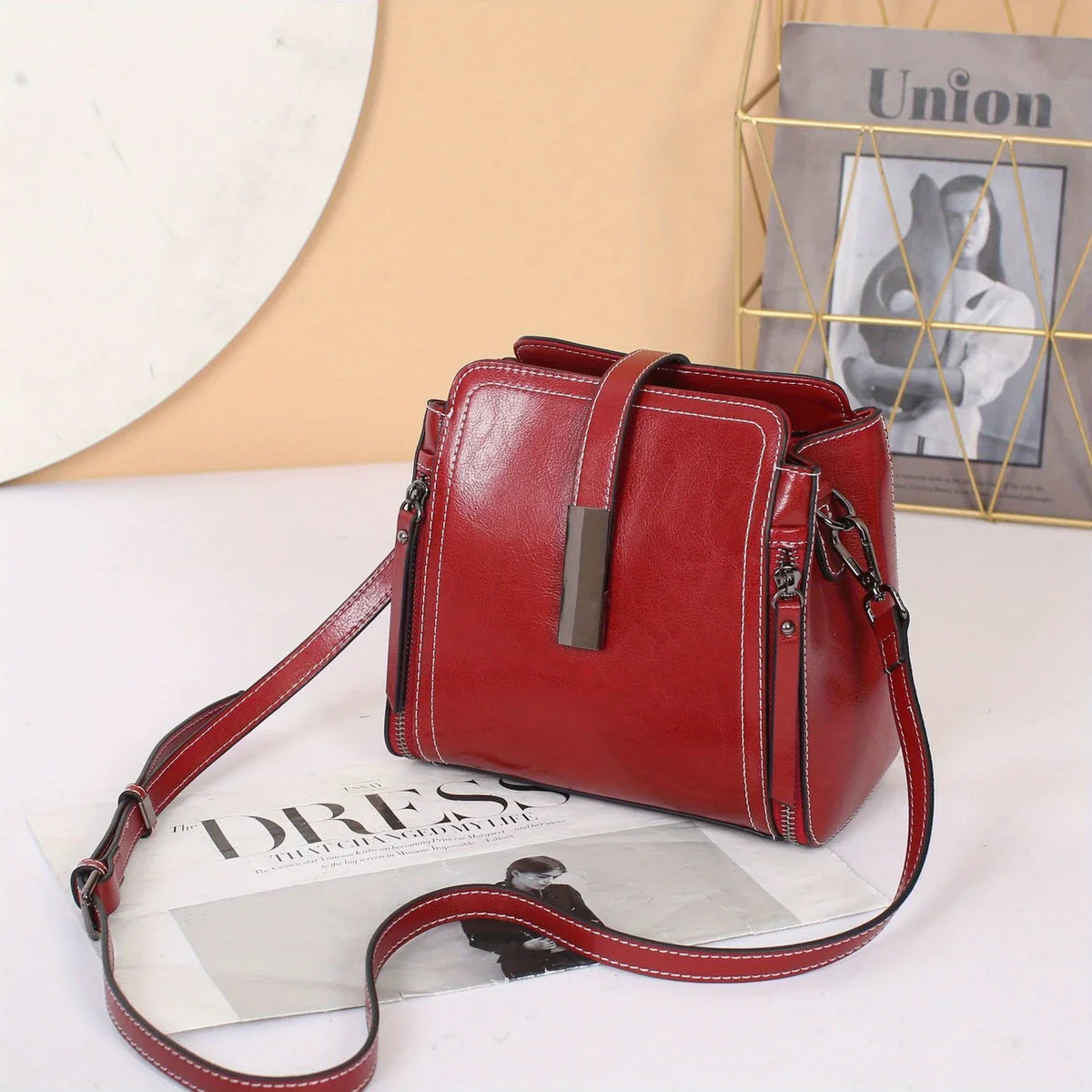 Leather Women's Crossbody Tote Bag