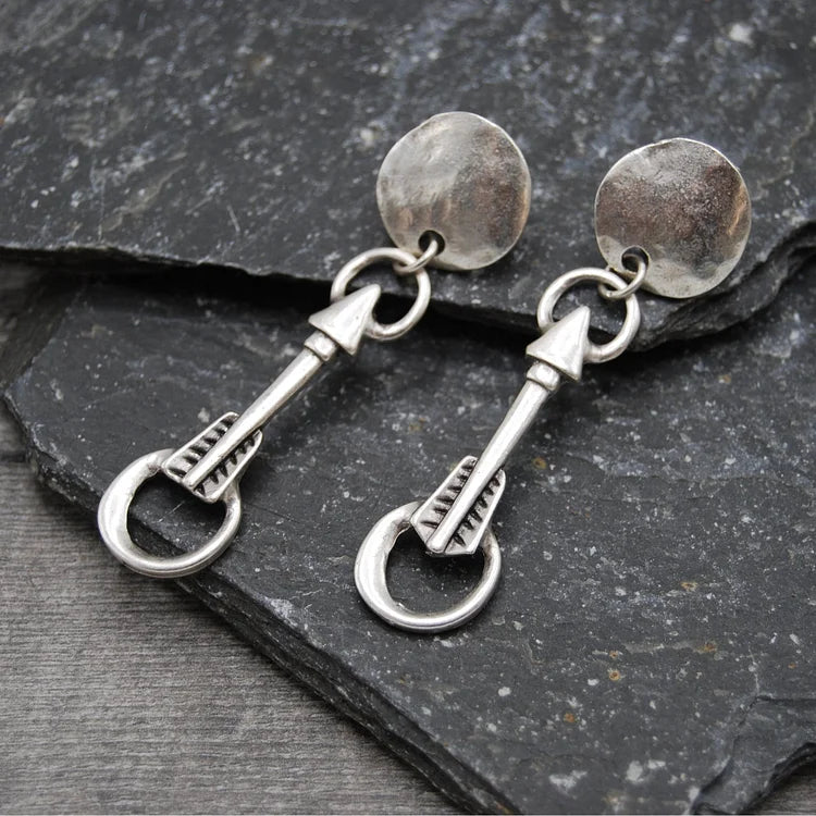Vintage Antique Silver Arrow Earrings