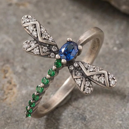 Dragonfly Zircon Colorful Ring