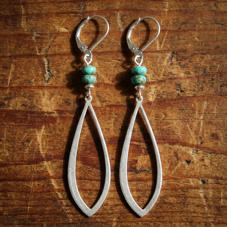 Vintage Openwork Drops Turquoise Earrings