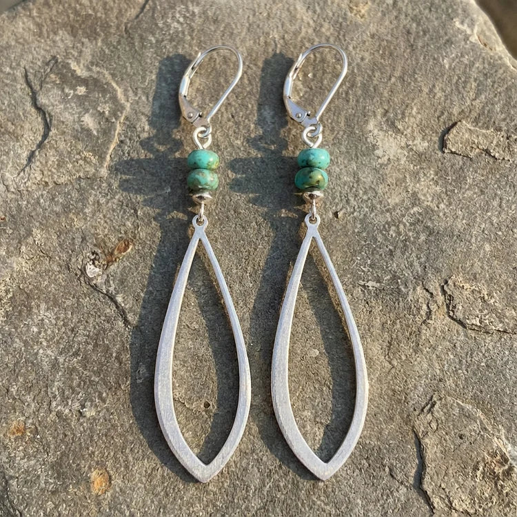 Vintage Openwork Drops Turquoise Earrings