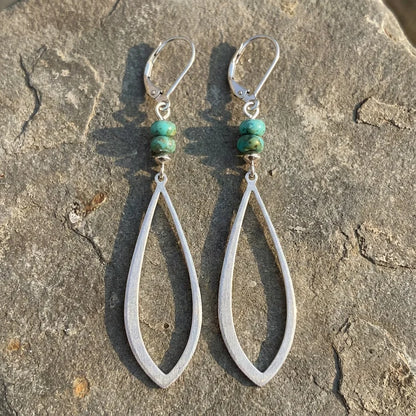 Vintage Openwork Drops Turquoise Earrings