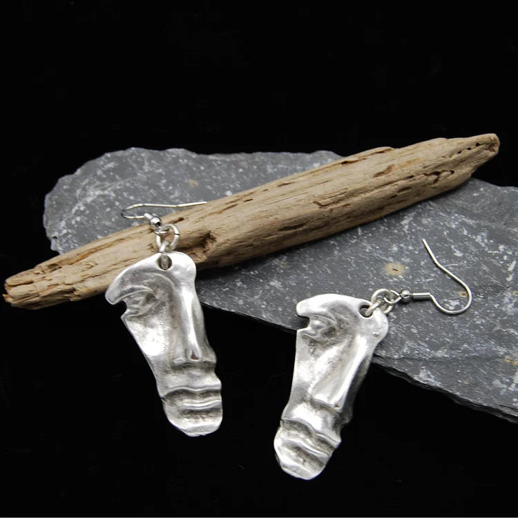 Vintage Silver Face Earrings