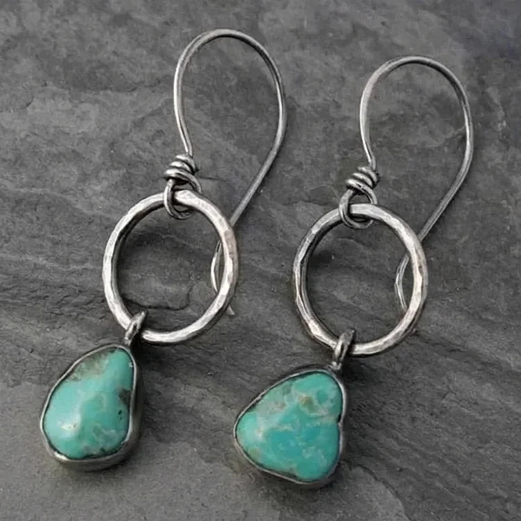 Vintage Natural Turquoise Stone Earrings