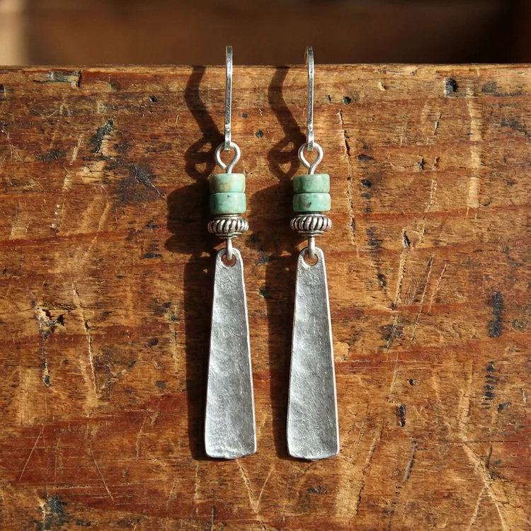 Vintage Turquoise Silver Bobo Earrings