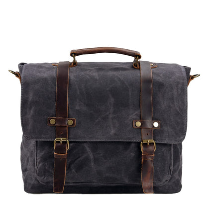 Canvas and leather shoulder bag | BRUGES