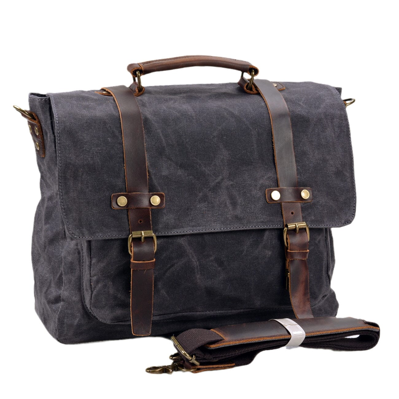 Canvas and leather shoulder bag | BRUGES