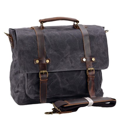 Canvas and leather shoulder bag | BRUGES