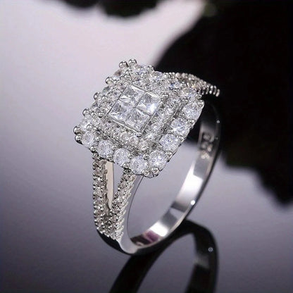 Square Shape Zirconia Wedding Ring