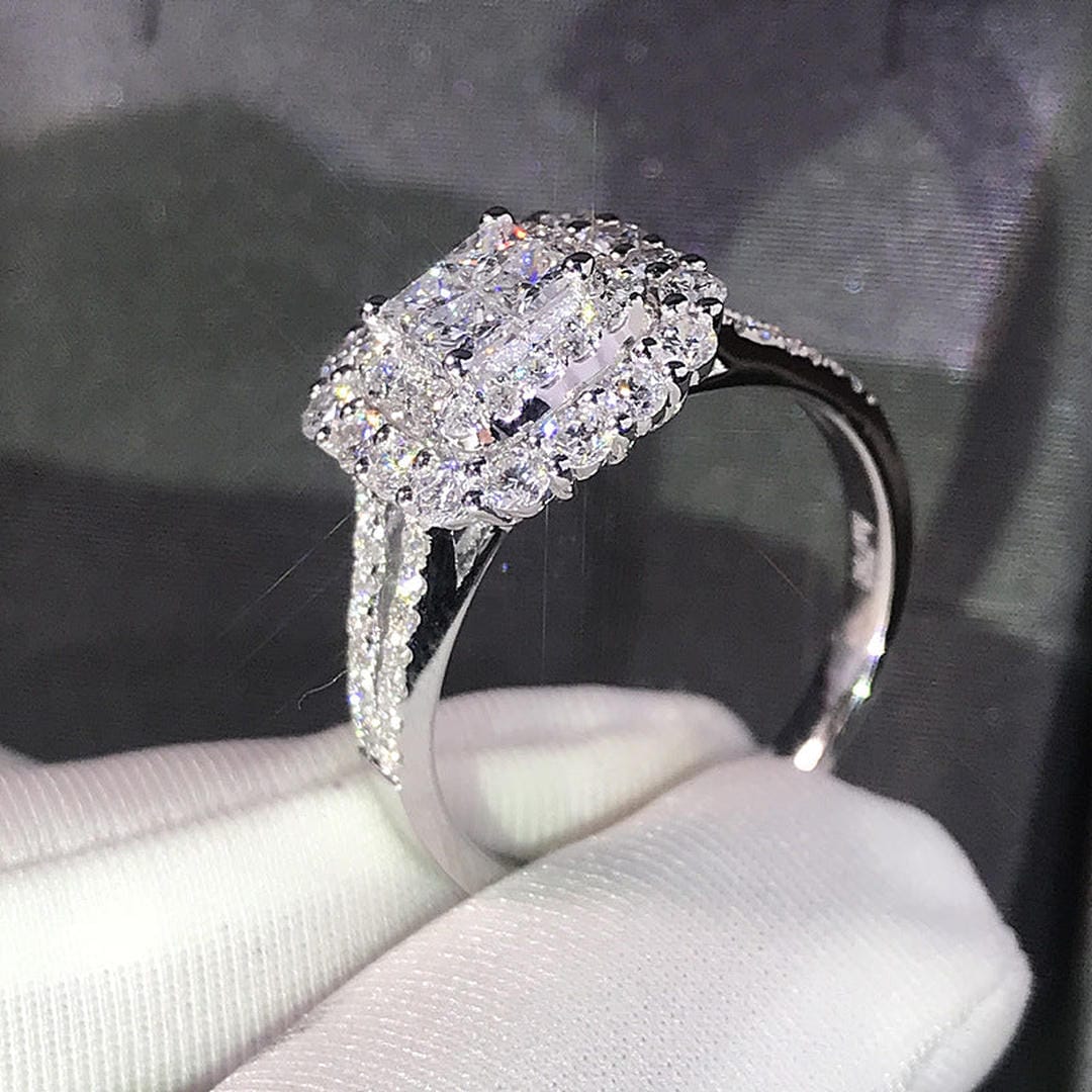 Square Shape Zirconia Wedding Ring